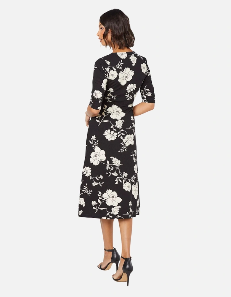 Womens/Ladies Floral Wrap Midi Dress