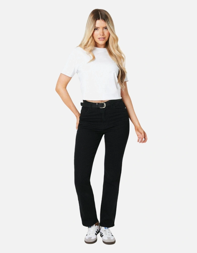 Womens/Ladies Stretch Straight Leg Comfort Jeans