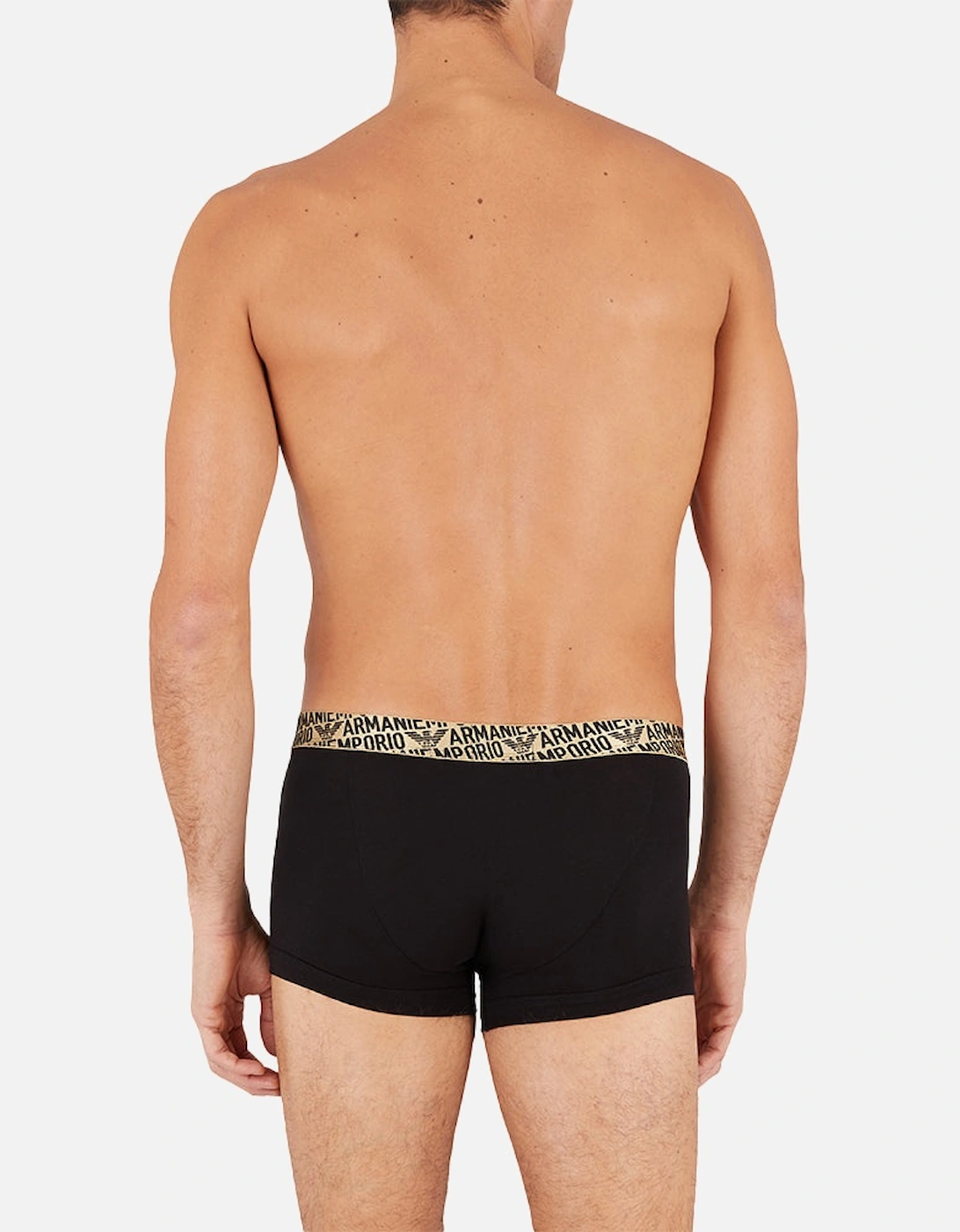 2-Pack Stretch Cotton Boxer Trunks Gift Pack, Black/Gold