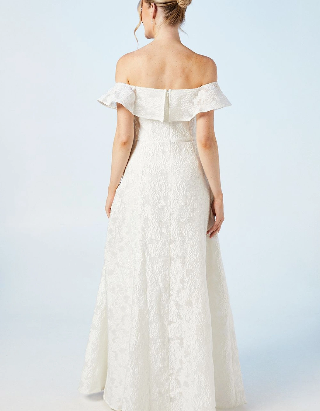 Bardot Jacquard Full Skirted Wedding Dress