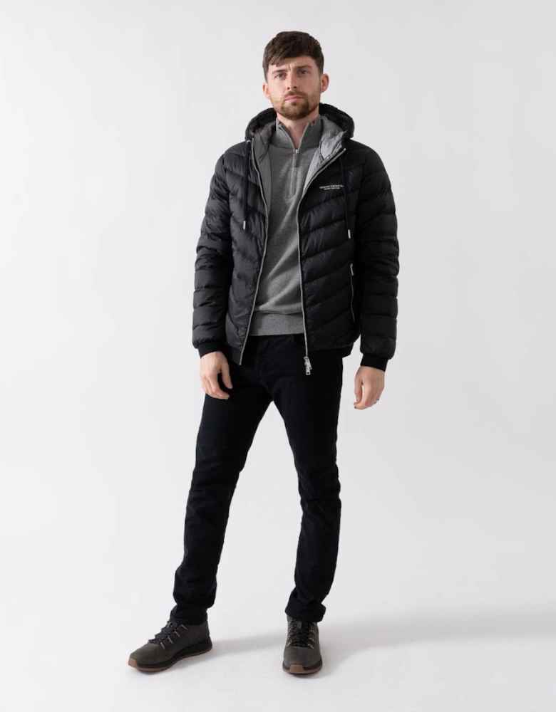 Milano/New York Logo Mens Hooded Down Jacket