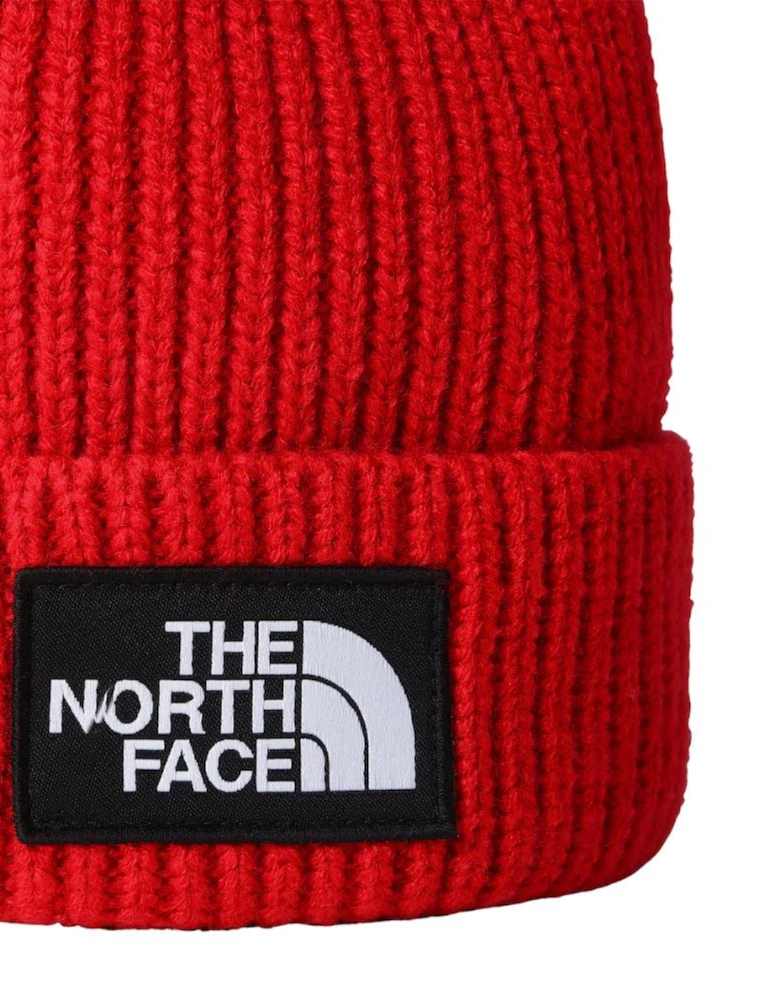 TNF Logo Box Cuffed Beanie - TNF Red