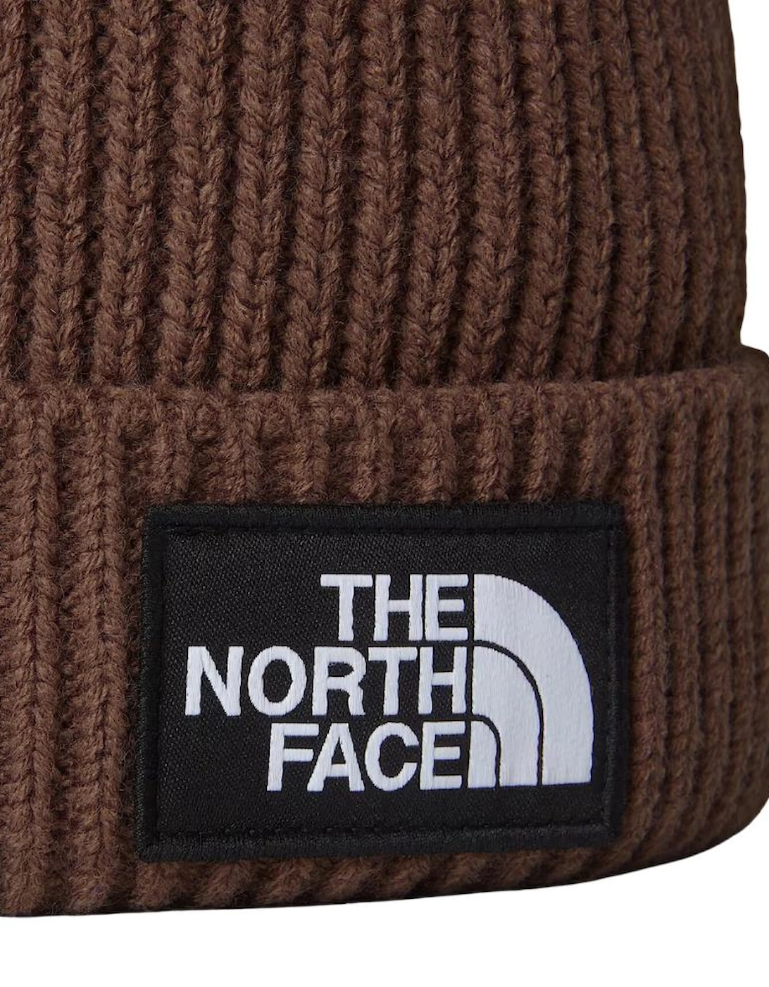 TNF Logo Box Cuffed Beanie - Smokey Brown