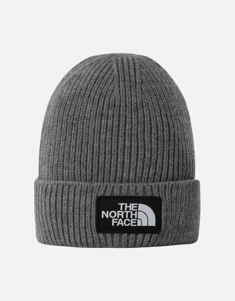 TNF Logo Box Cuffed Beanie - Grey Heather