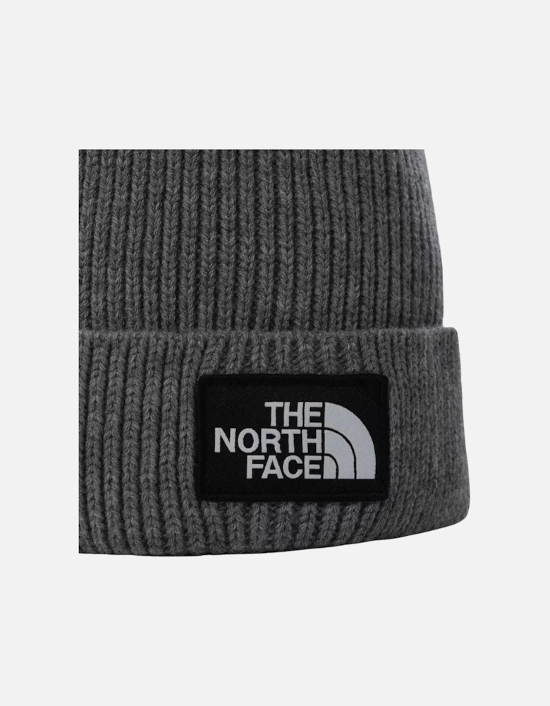 TNF Logo Box Cuffed Beanie - Grey Heather