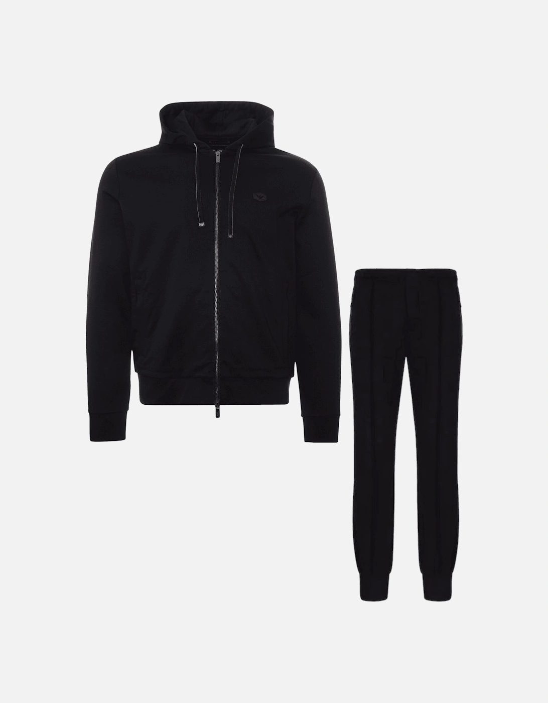 Cotton Chest Logo Zip Up Black Tracksuit, 6 of 5