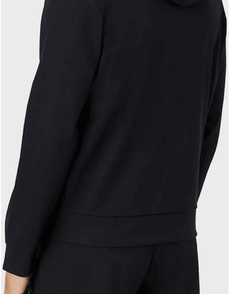Cotton Chest Logo Zip Up Black Tracksuit