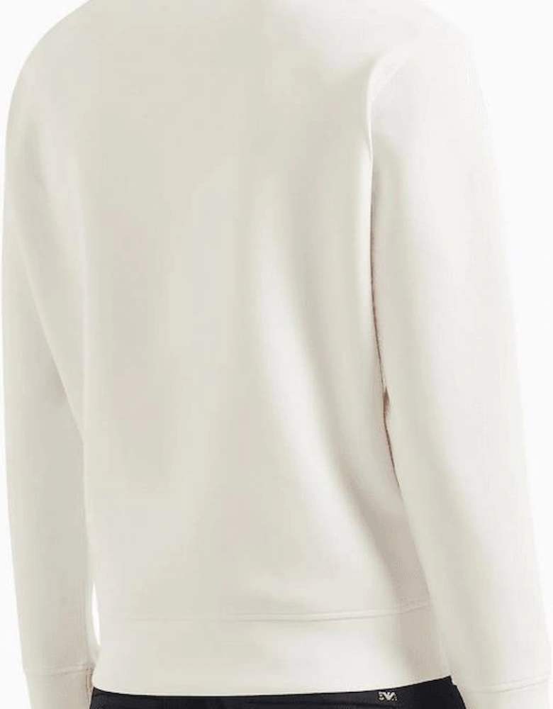 Cotton Embroidered Logo Beige Sweatshirt