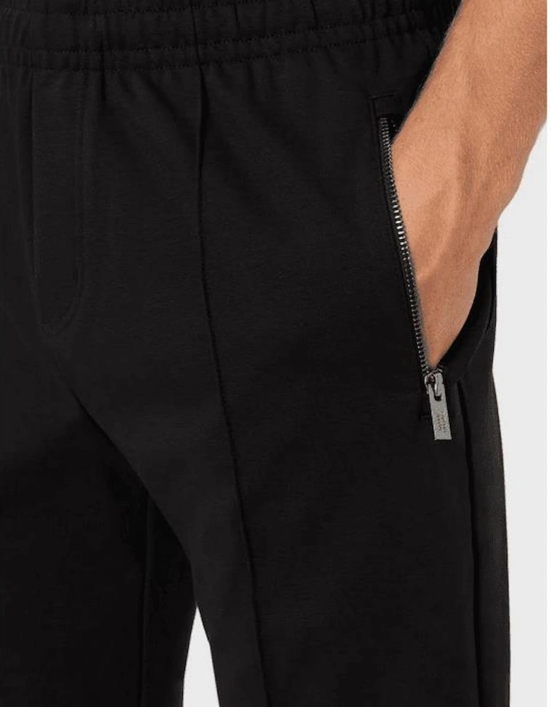 Cotton Chest Logo Zip Up Black Tracksuit