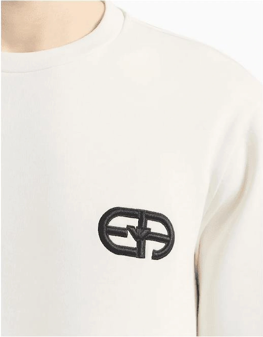 Cotton Embroidered Logo Beige Sweatshirt