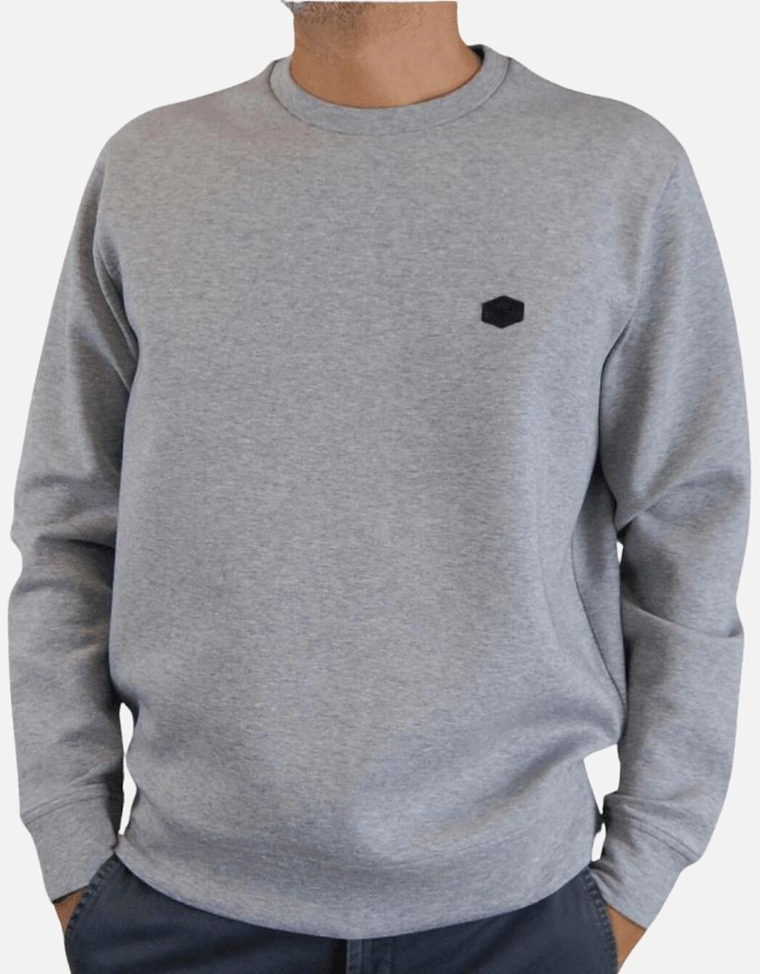 Cotton Chest Logo Regular Fit Grey Sweatshirt