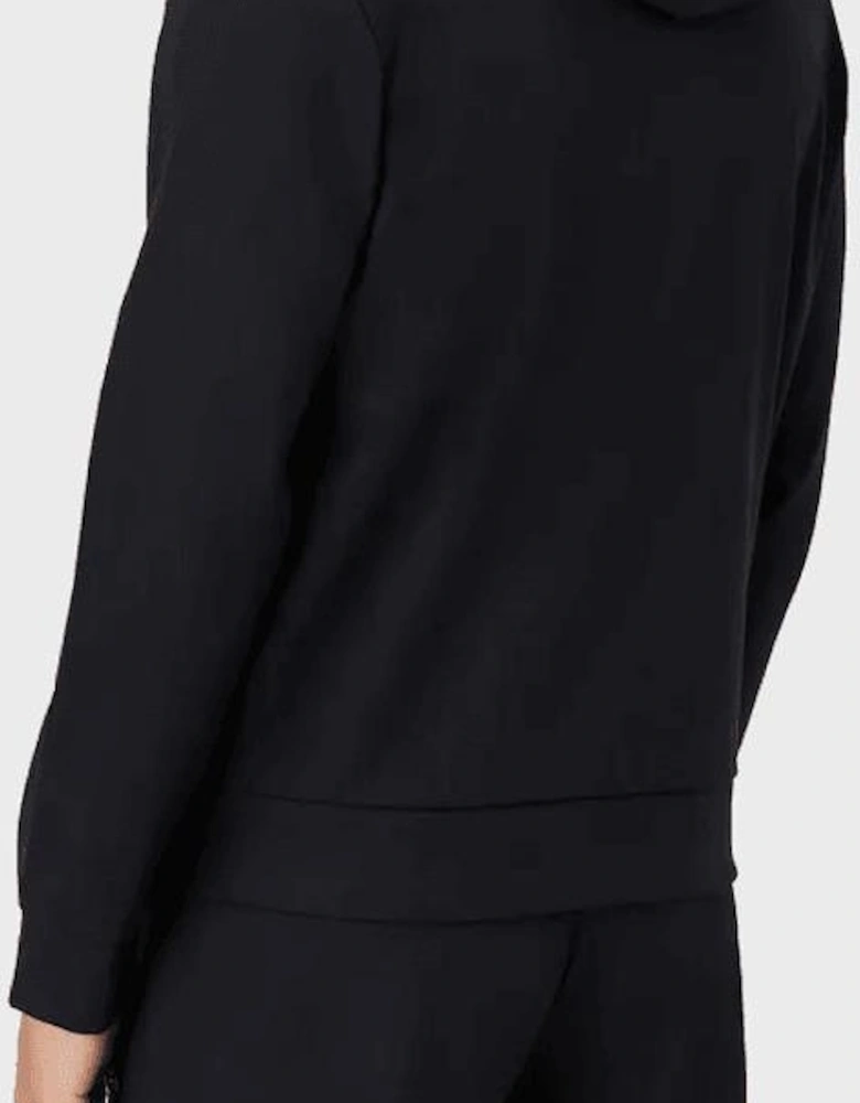 Cotton Logo Zip Up Hooded Navy Tracksuit