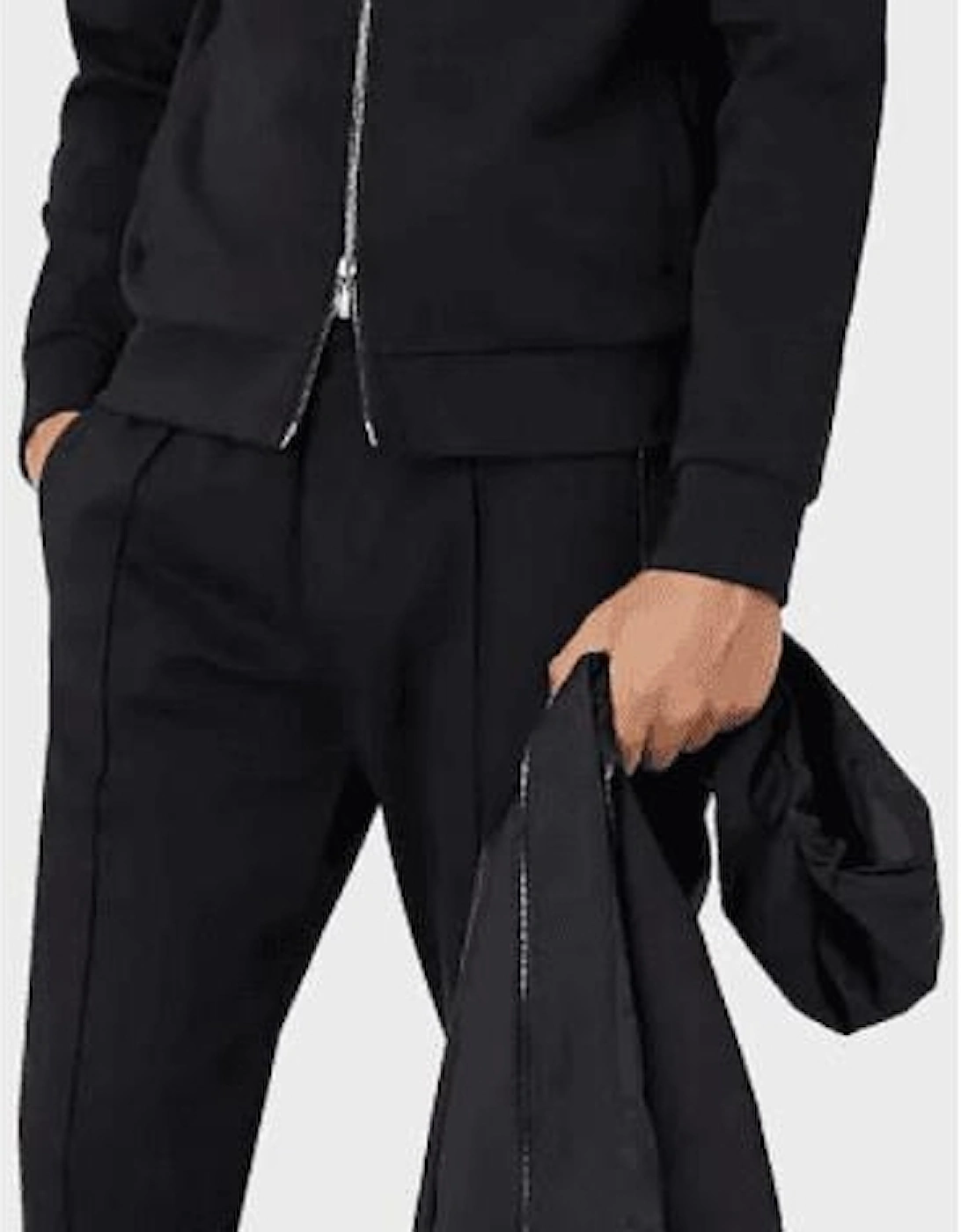 Cotton Logo Zip Up Hooded Navy Tracksuit