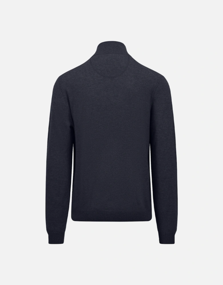 Fynch-Hatton Merino Cashmere Troyer-Zip Navy