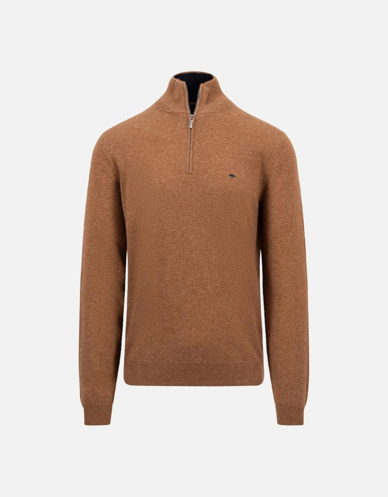 Fynch-Hatton Merino Cashmere Troyer-Zip Hazel