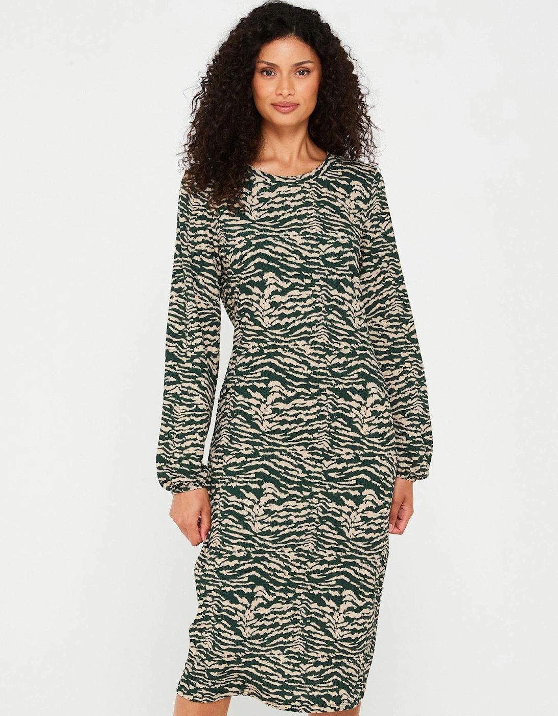 Printed Long Sleeve Midi Dress - Multi, 5 of 4