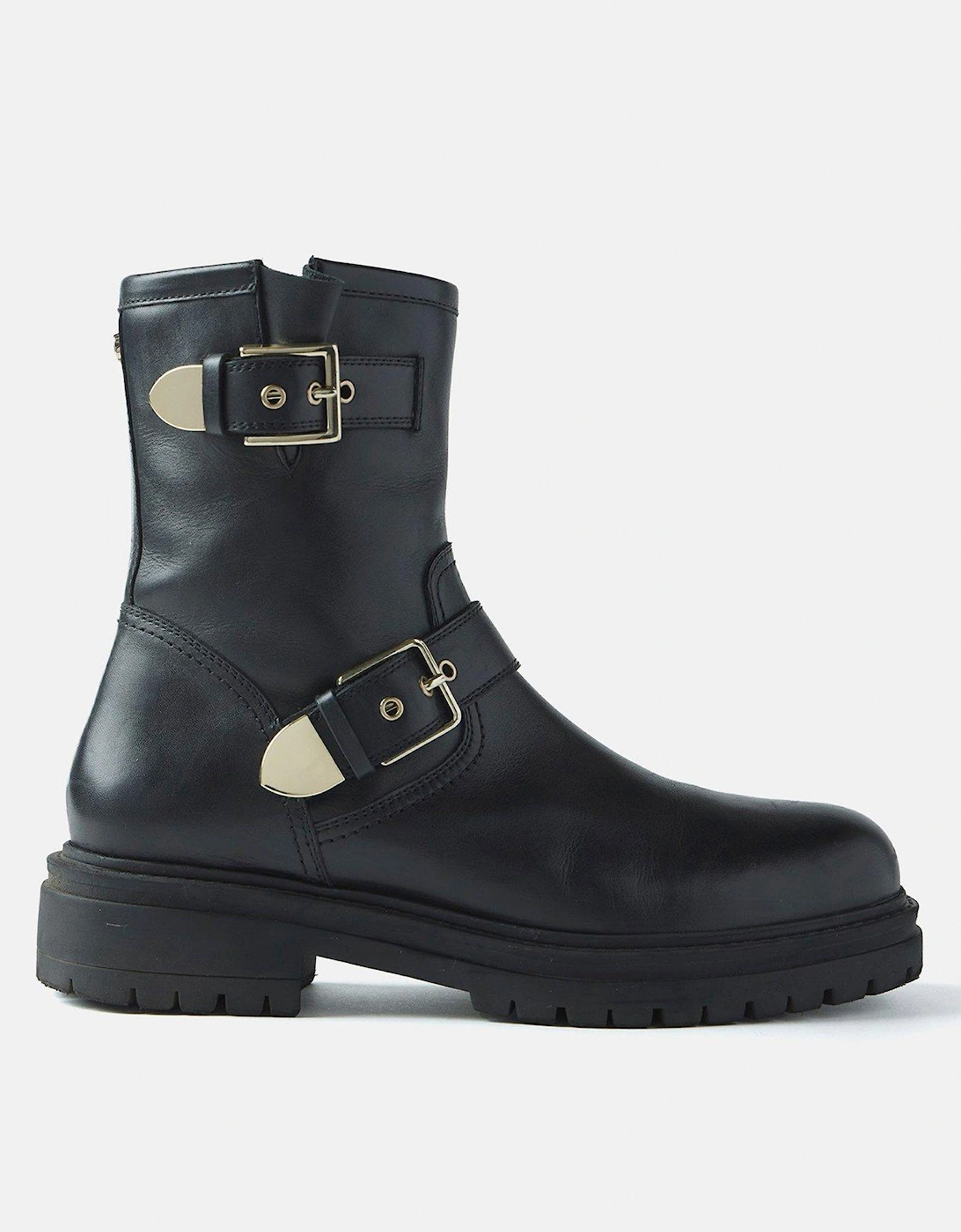 Black Leather Biker Boots, 2 of 1