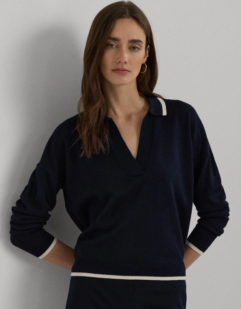 Florrie Long Sleeve Pullover - Navy