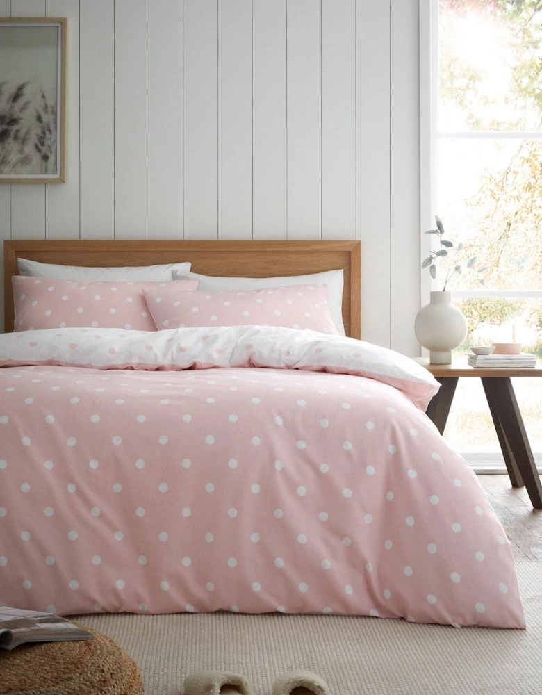 Polka Dot 100% Brushed Cotton Duvet Set