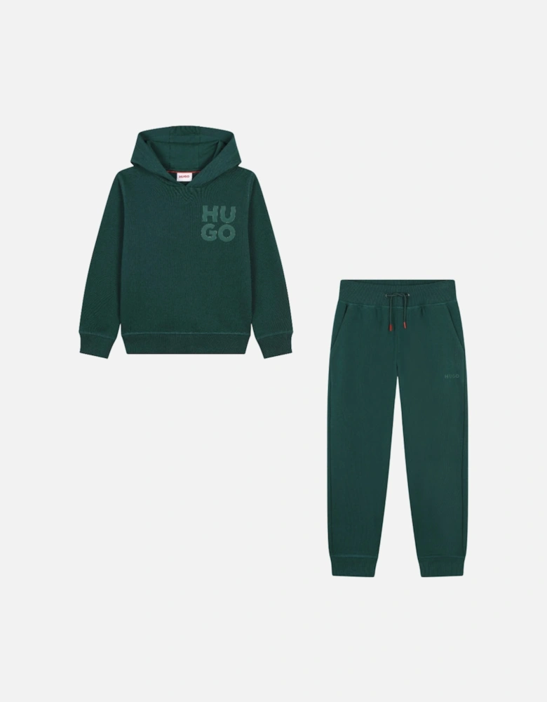 HUGO FOREST GREEN HOODED TRACKSUIT G00164-G00175