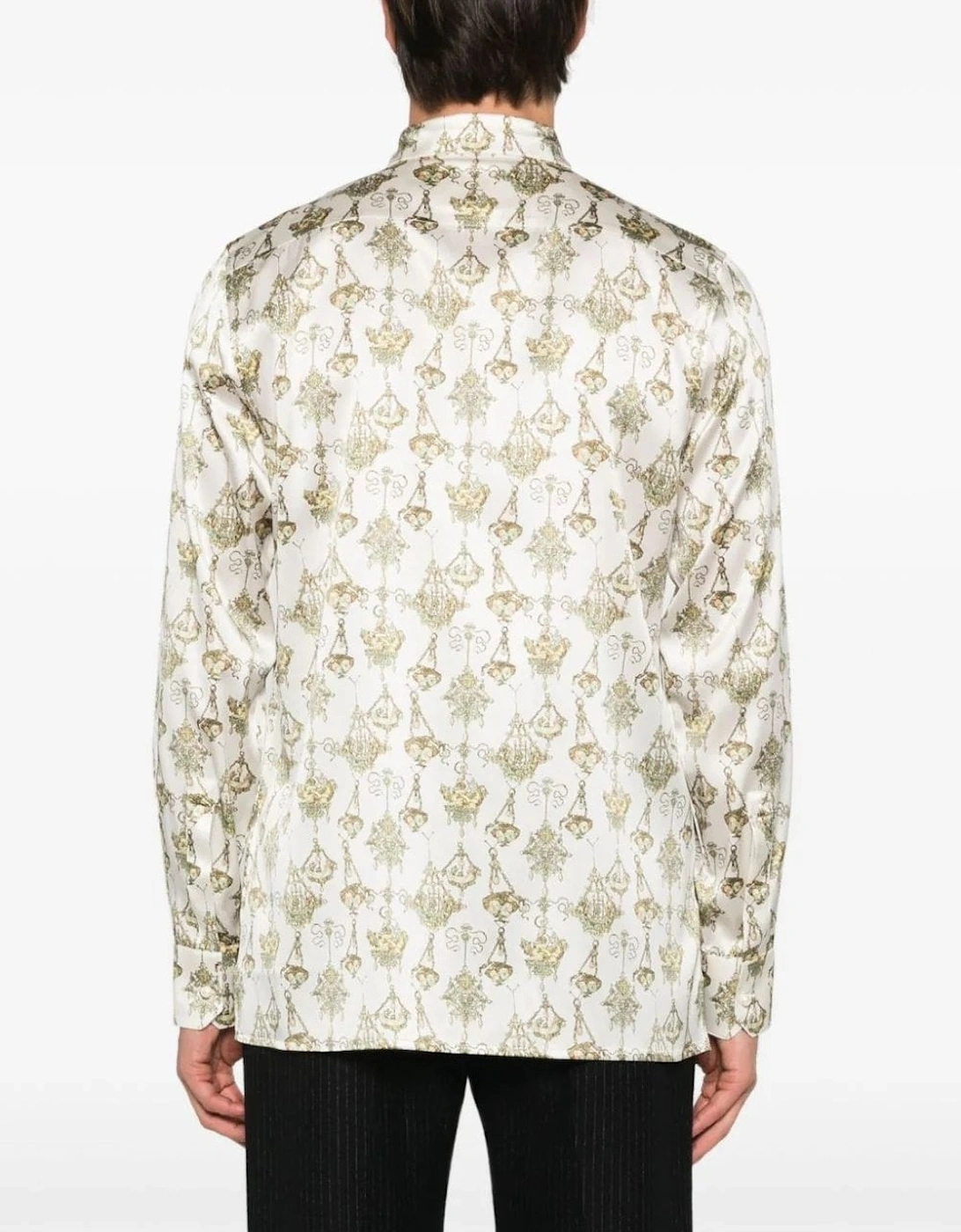 Printed Silk Shirt White