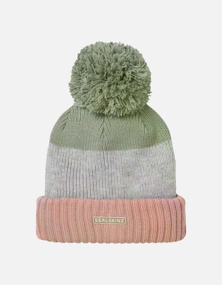 Flitcham Bobble Hat Pink/Green/Grey