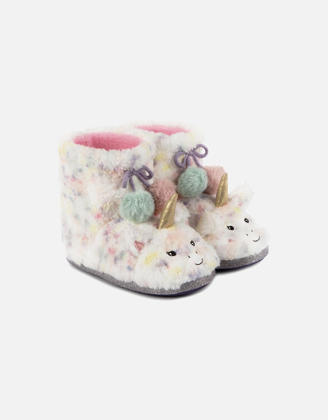 Kids Multi Faux Fur Boot Slippers, 2 of 1