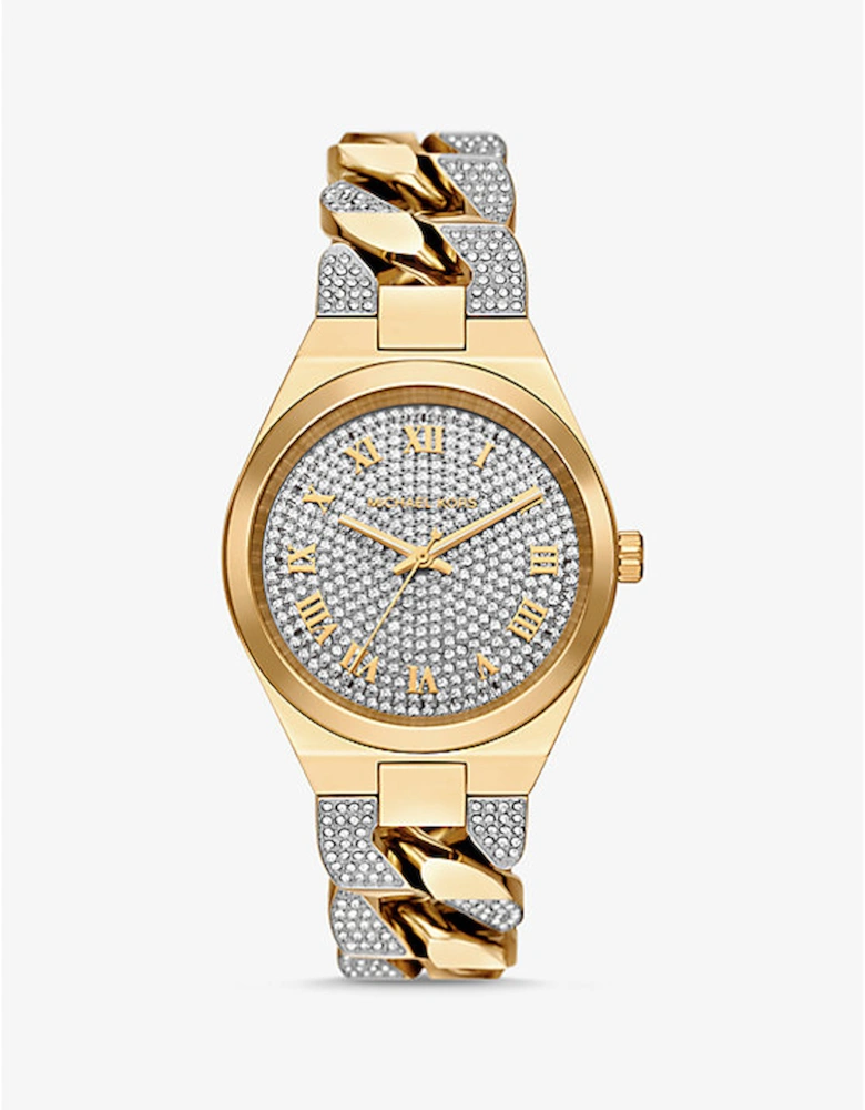 Lennox Pavé Gold-Tone Curb-Link Watch