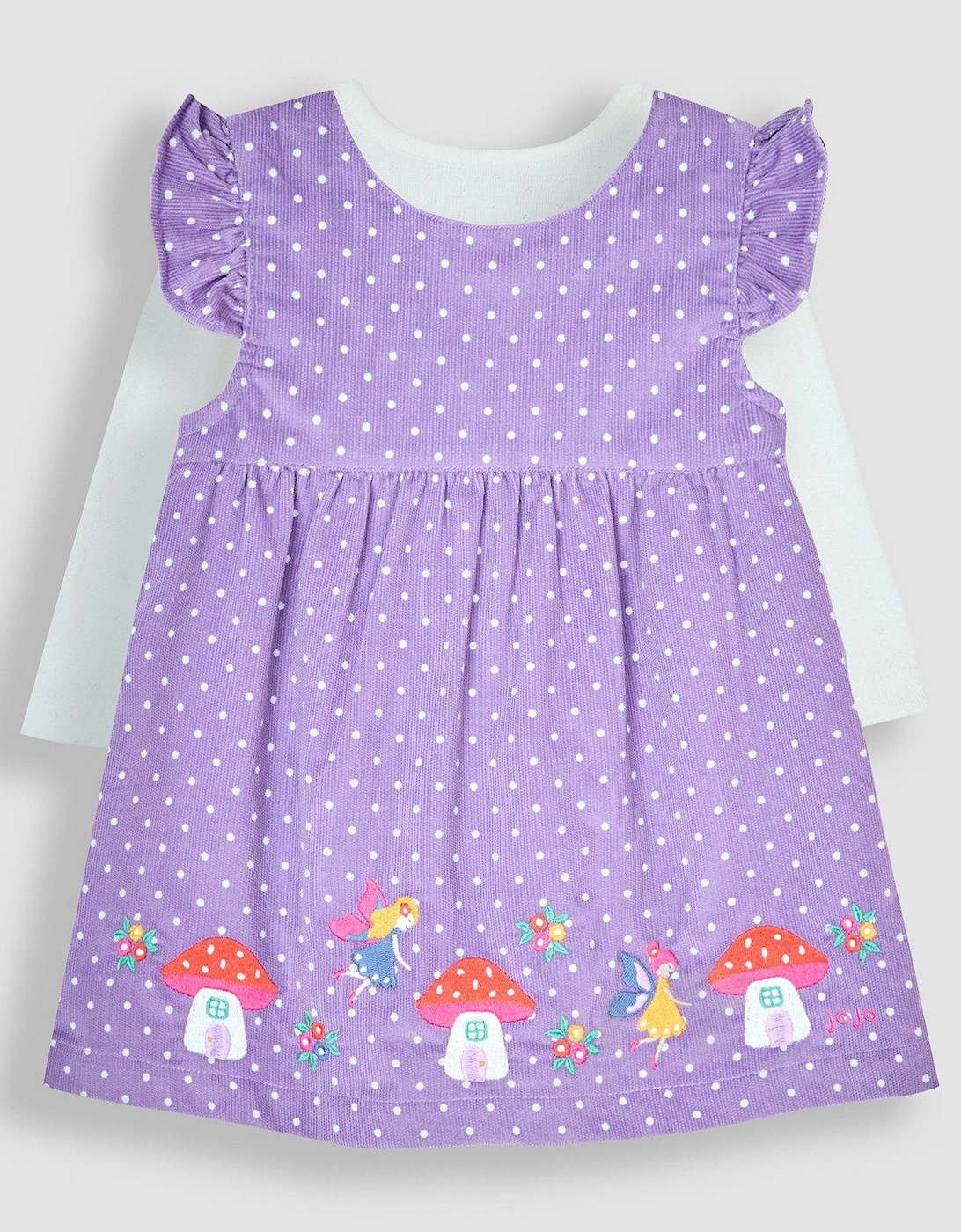 Girls Fairy Embroidered Co-ord Baby Dress & Body Set - Purple, 6 of 5