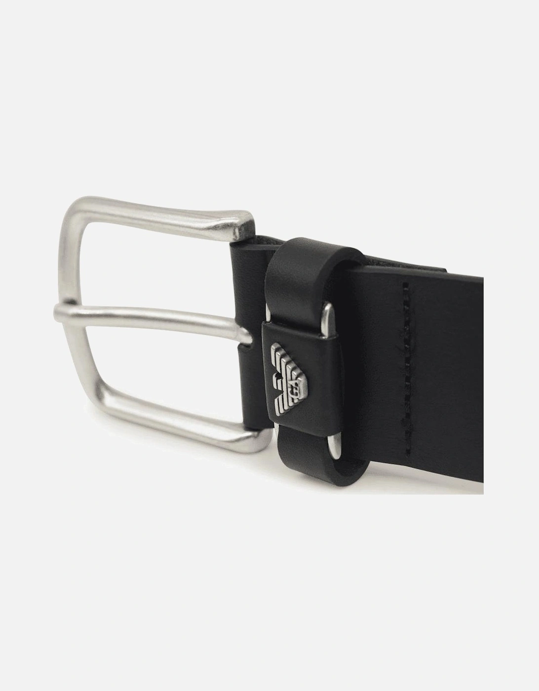 Eagle Logo Leather Black Belt