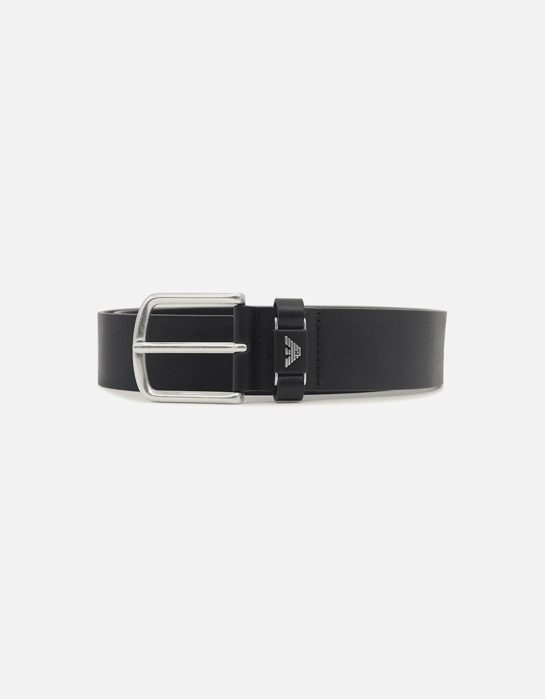 Eagle Logo Leather Black Belt