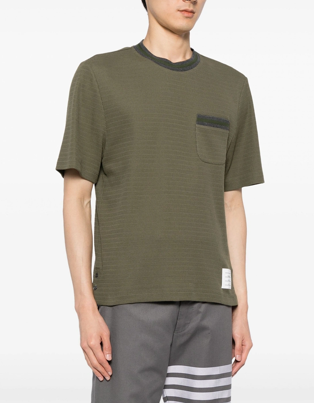 Racking Stitch Pocket T-shirt Green