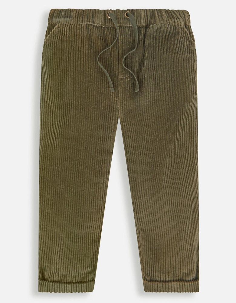 Boys Chunky Cord Pull-On Trousers - Green