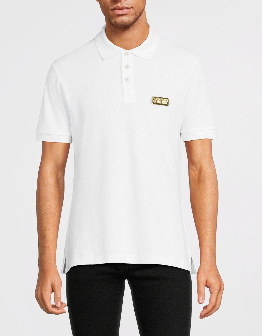 Metal Plaque Logo Polo Shirt - White, 6 of 5