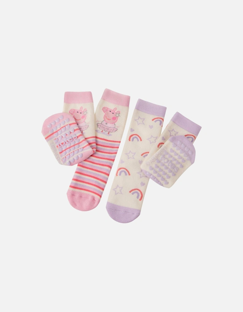 TOTES2pk Original Peppa Pig Slipper Sock - Multi