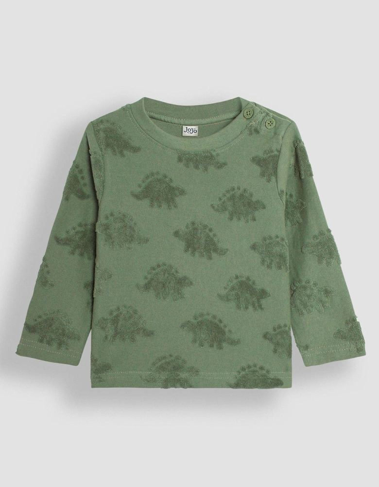 Boys Stegosaurus Textured Top - Green