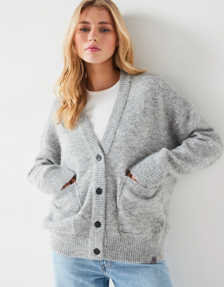 Textured Cardigan - Grey