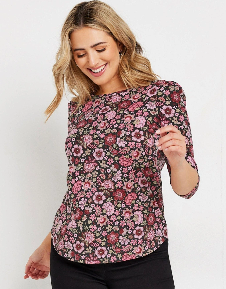 Floral 3/4 Sleeve Top