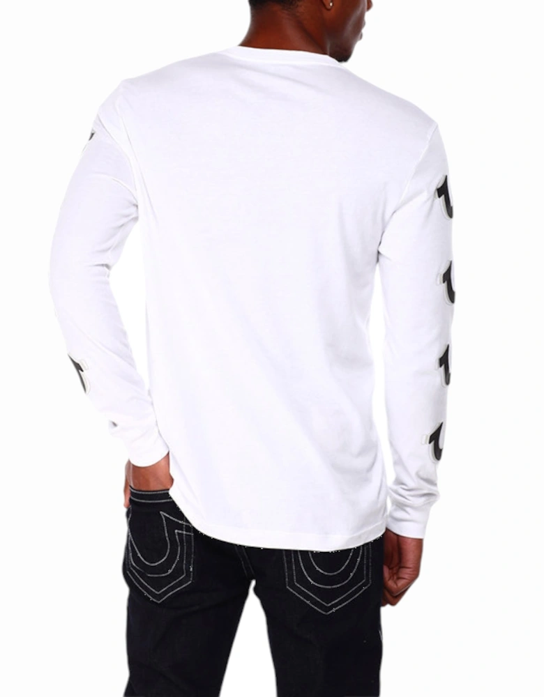 107584 Mens Graphic T Shirts Logo Crew Neck Long Sleeve Cotton Tee