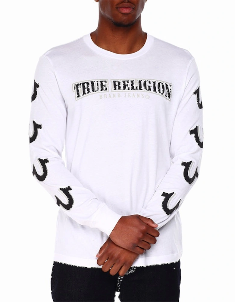 107584 Mens Graphic T Shirts Logo Crew Neck Long Sleeve Cotton Tee