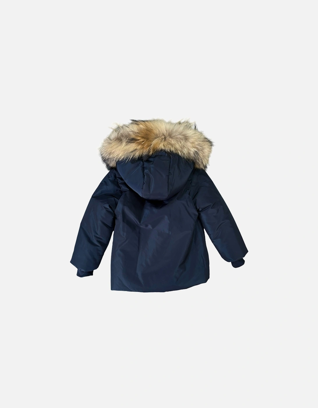 Navy Fur Trim Parka Coat