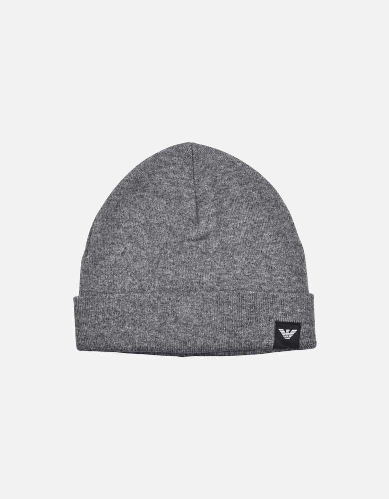 Patch Logo Grey Beanie Hat
