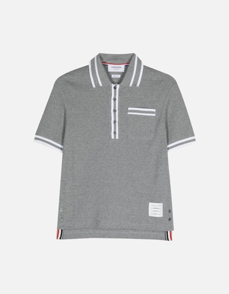 Short Sleeve Rib Cuff Polo Grey