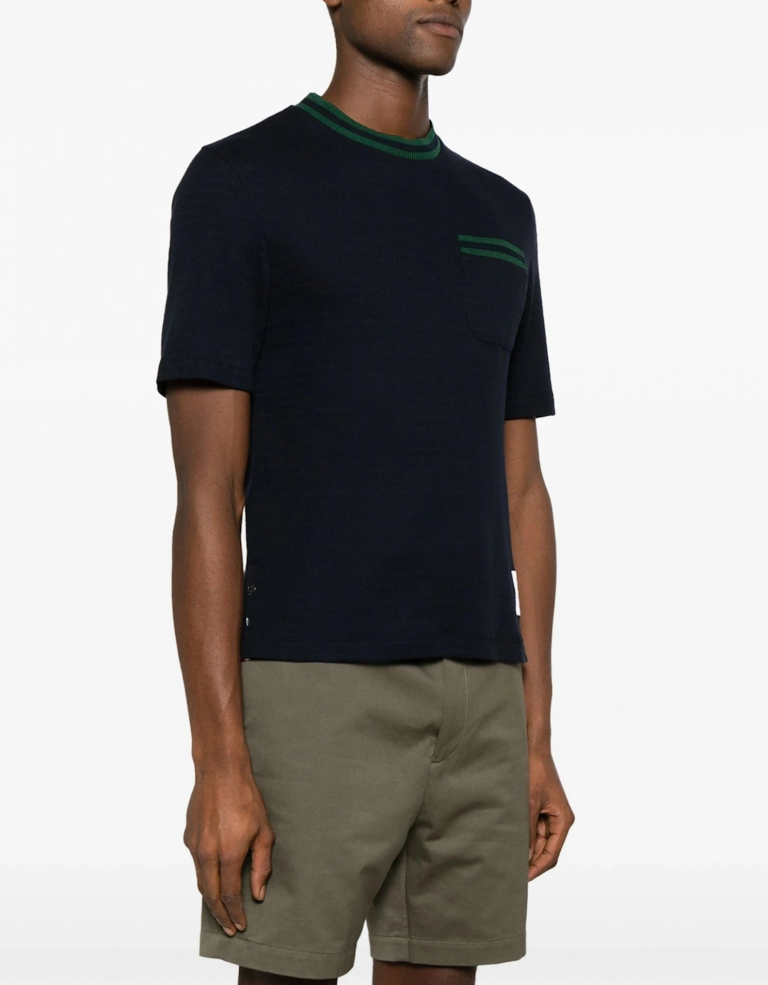 Racking Stitch Pocket T-shirt Navy