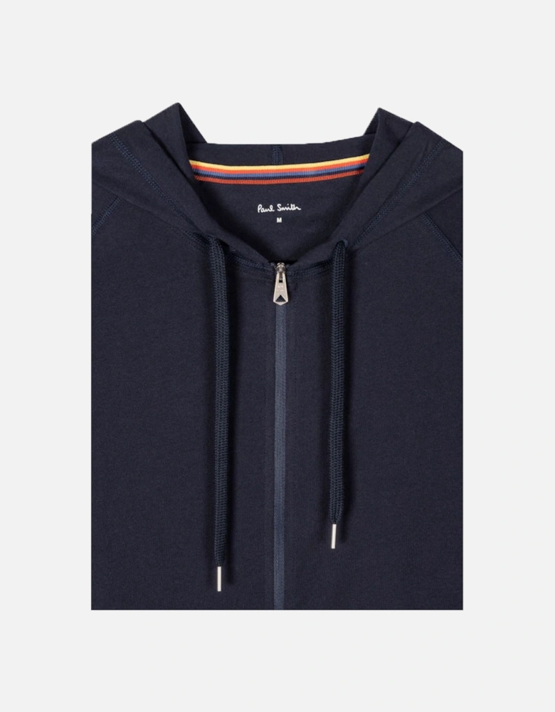 Cotton Jersey Zip Lounge Hoodie, Navy