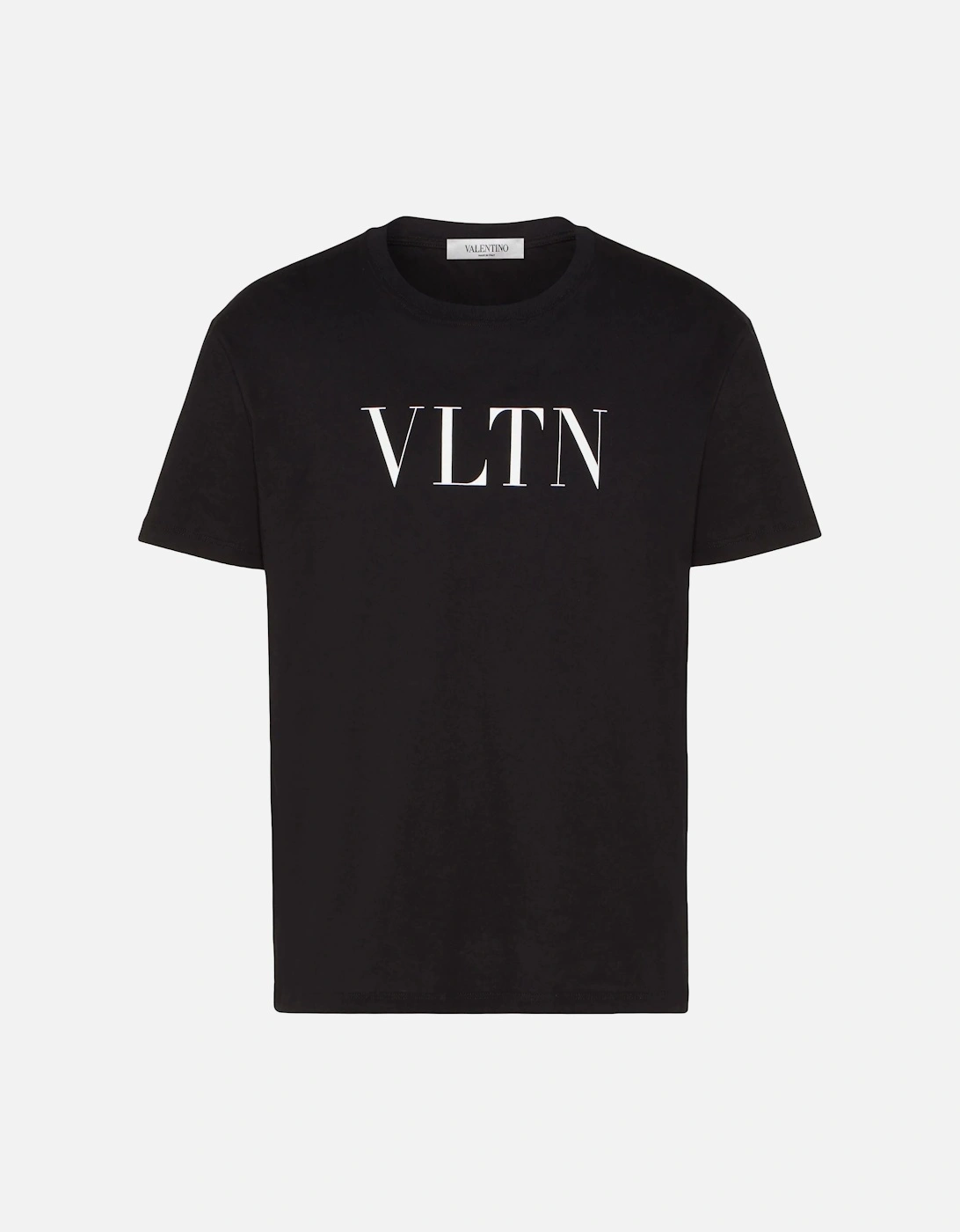 White Bold VLTN Print Logo T-Shirt in Black, 6 of 5