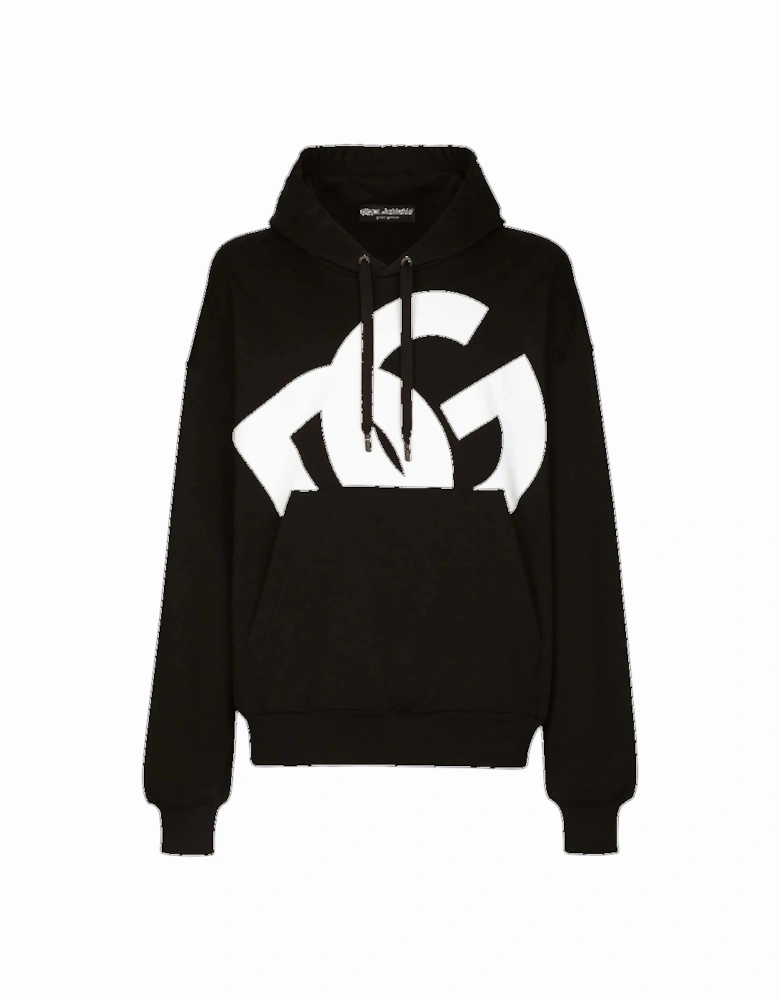 Jersey DG Printed Hoodie in Black