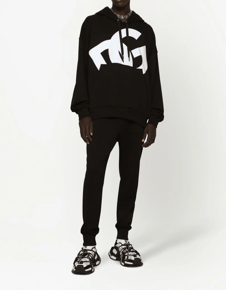 Jersey DG Printed Hoodie in Black