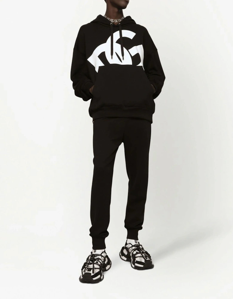 Jersey DG Printed Hoodie in Black