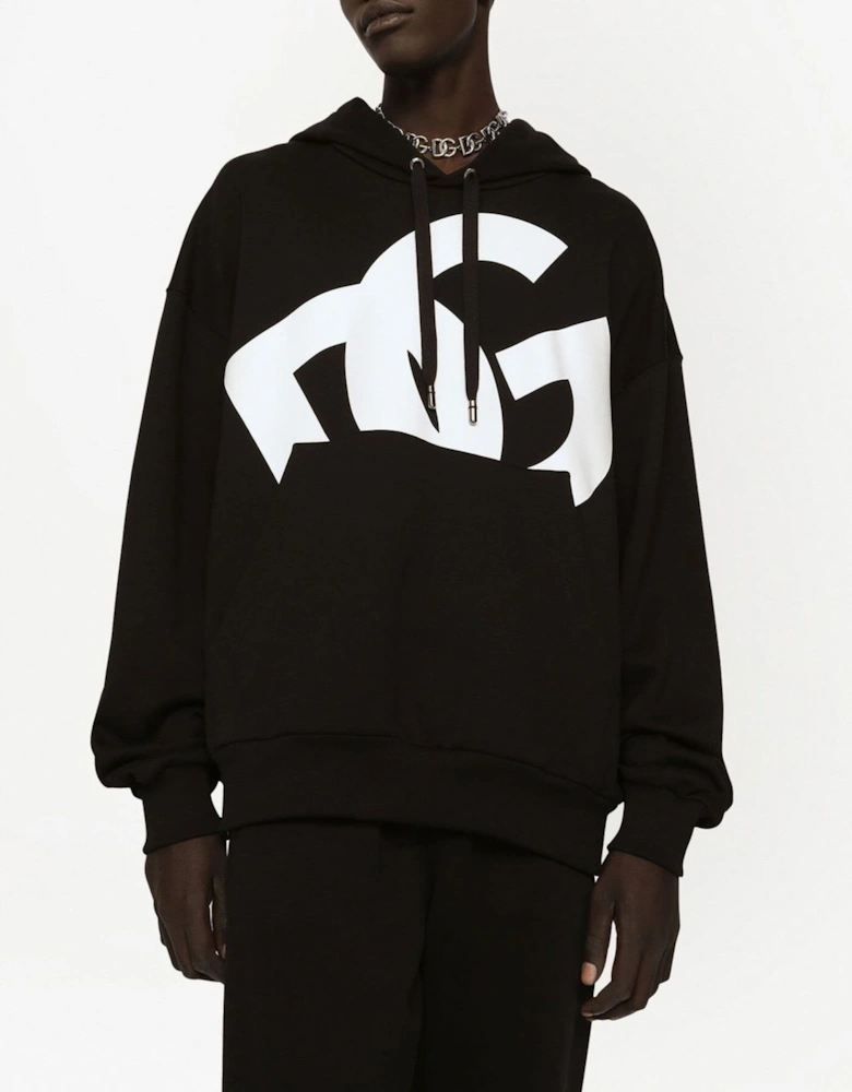 Jersey DG Printed Hoodie in Black